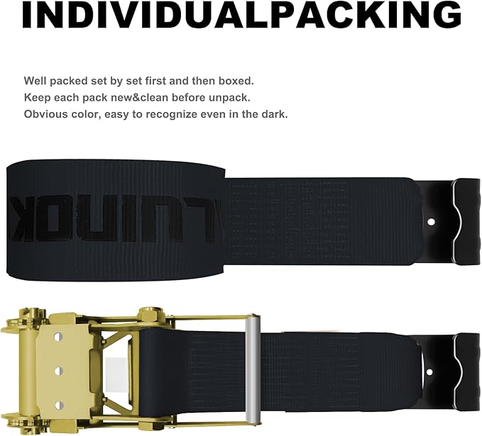 4Pack 4 inch Ratchet Straps 4x30 Truck Strap with Flat Hook for Flatbed Trailer Winch Strap Heavy Duty 4 inch Ratchet Straps Flatbed Black