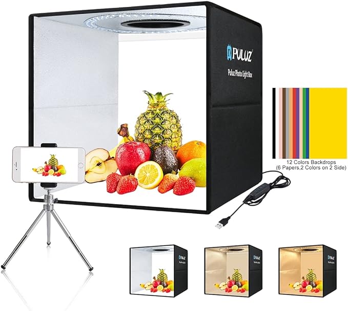 Photo Box 16" x 16" Quick Install Foldable Portable Studio Kit