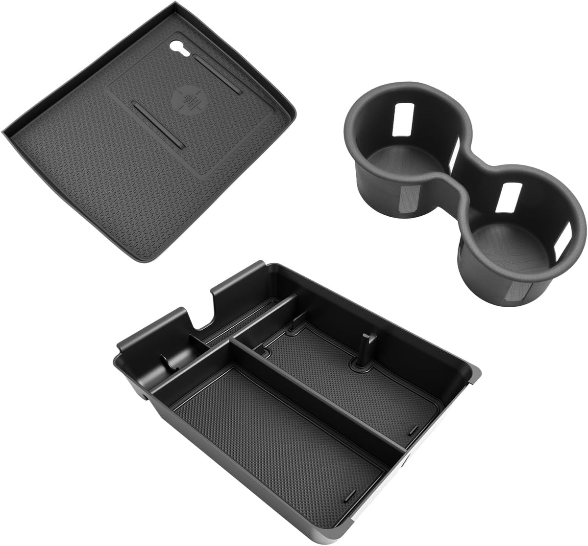 SKTU 3-Pack for 2026 2027 Honda Passport Center Console Organizer 2026 2027 Passport Console Tray & Wireless Charging Mat & Cup Holder Honda Passport 2026 2027 Accessories Console Non-Slip Pad