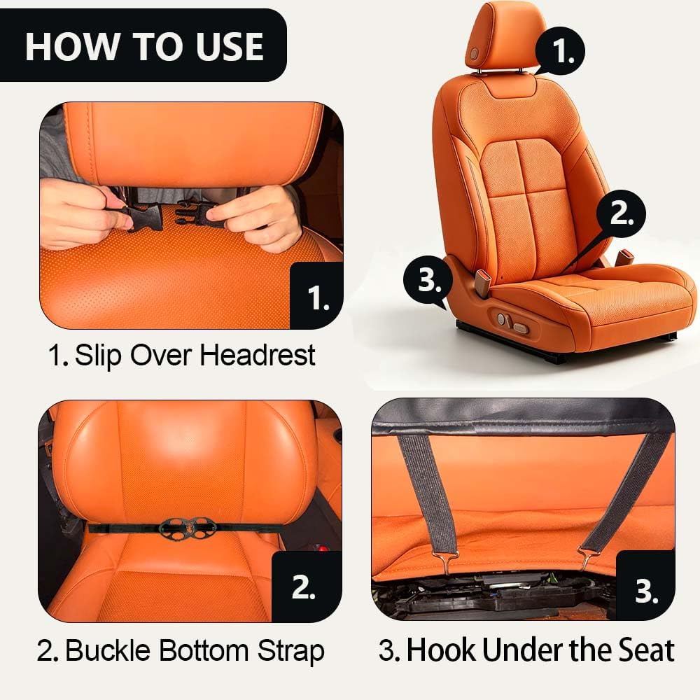 1 Pack Backseat Car Organizer with Foldable Anti-Sag Tray & Tablet Window