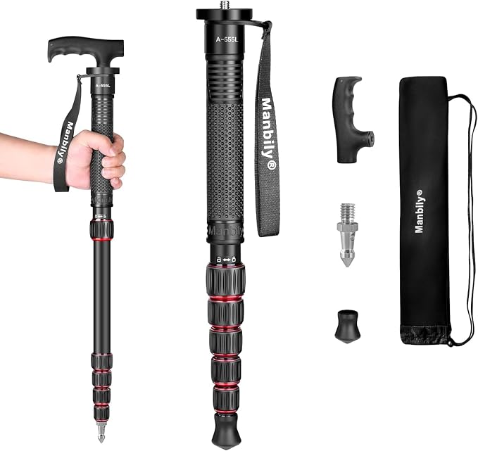 Manbily Camera Monopod Aluminum Portable Compact Lightweight Travel Monopod