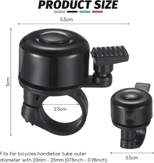 Hestya Bike Bells - Loud Crisp Aluminum Bicycle Ring Bell Set | 4 Pieces for Mountain & Road Bikes