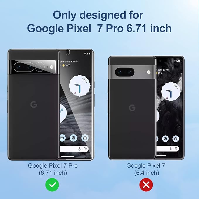 LK 2 Pack for Google Pixel 7 Pro Screen Protector 6.7-inch + 2 Pack Lens