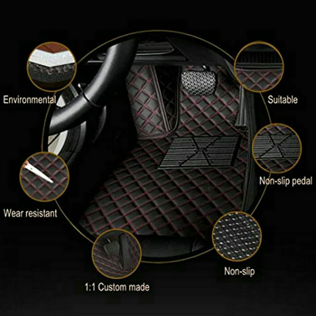 Customized Personalized Car Mats - All Weather Men's and Women's Floor mats Suitable for 99% of vehiclesPads Protection Non-Slip Leather Floor Liners (Purple)
