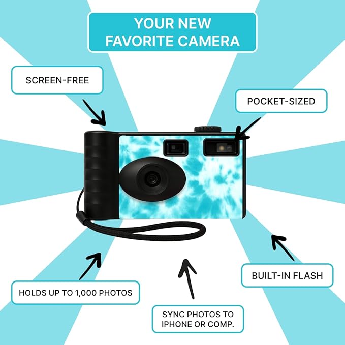 LENSY Screen Free Digital Camera | Four Built in Filters | Rechargeable
