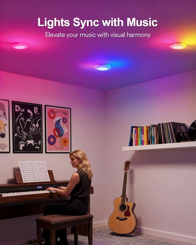 Lumary 5/6 Inch Smart Led Disk Light Pro 4Pack, Color Changing WiFi Smart