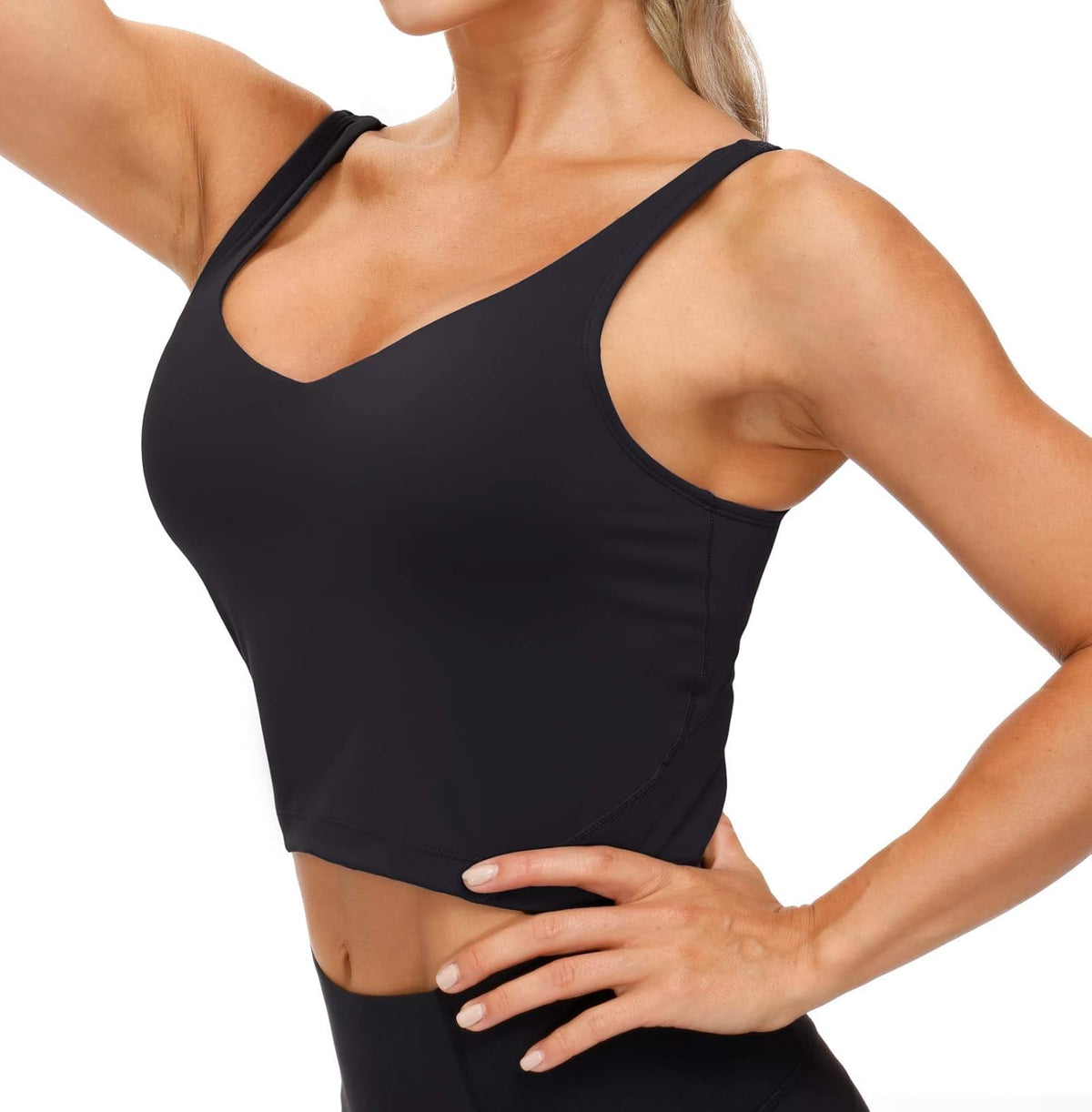 The Gym People Women's Longline Sports Bra - Wirefree, Padded, Medium Support