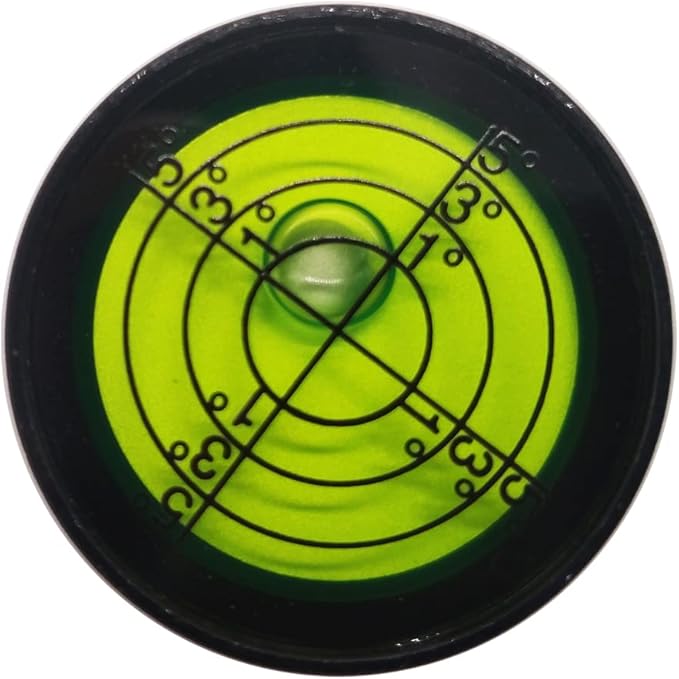 Aluminium High Precision Horizontal Leveler Bead Bubble Level Tool Circle Round Diameter 1.2 Inch 30mm (Black,Green)