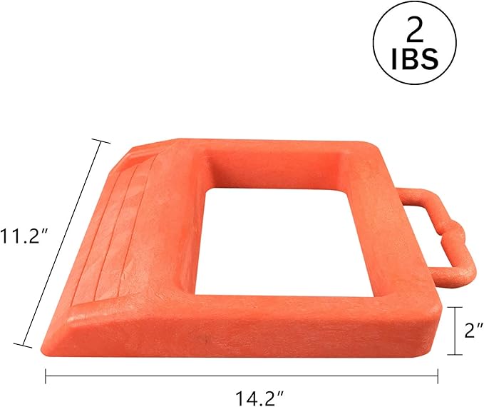 ROBLOCK Pallet Jack Chock Heavy Duty Wheel Chock, Pallet Jack Stopper for Truck 14.2" Length x 11.2" Width x 2" Height (1 Pack, Orange)