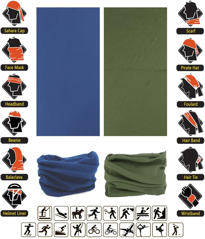 VANCROWN Headband Neck Gaiter - Versatile Face Mask & Magic Scarf for Men and Women