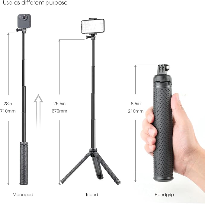 SOONSUN 3in1 Aluminum Waterproof Selfie Stick