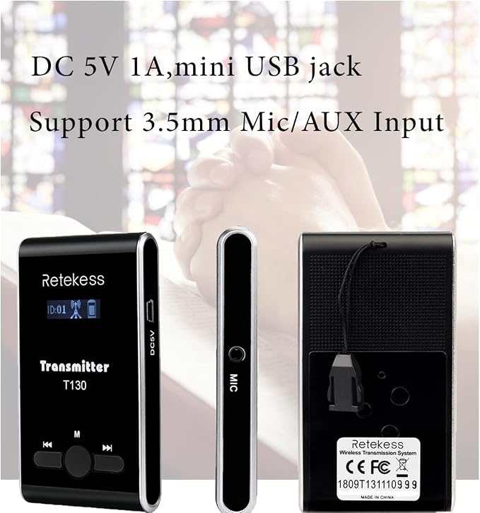 Retekess T130 Church Translation System, Tour Guide Audio System, High Sound