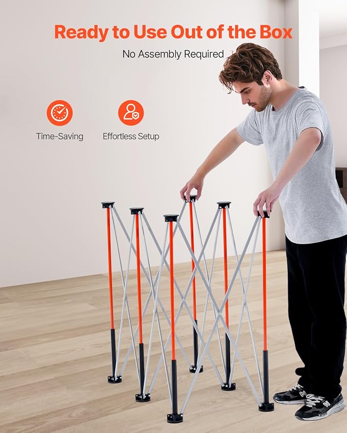 VEVOR Portable Folding Workstand, 4.15 x 2.18 ft Collapsible Workbench, 2500 lbs Weight Capacity, No Assembly Foldable Work Stand with Storage Bag, Table Top NOT Included, for Garage Workshop Outdoor