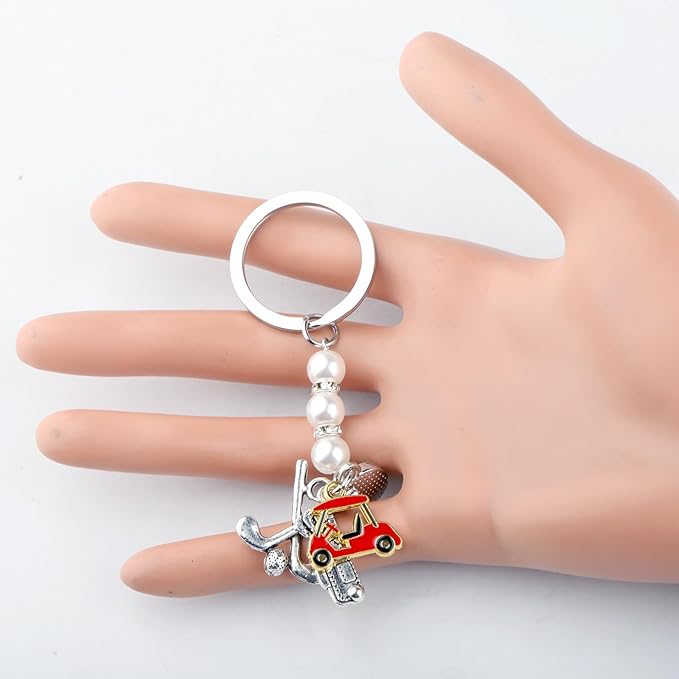 BEKECH Golf Charms Keychain Purse Charms Key Ring Golfers Players Coaches Athletes Sports Golfing Jewelry Golf Lover Gifts