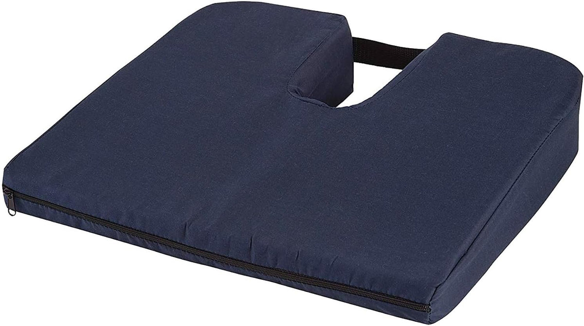DMI Gradual Slope Seat Cushion for Coccyx, Sciatica and Tailbone Pain Used With Dining Room Chairs, Desk Chairs, Car Seats or Wheelchair Cushions, Machine Washable-Cover, 15 Inch, Camel