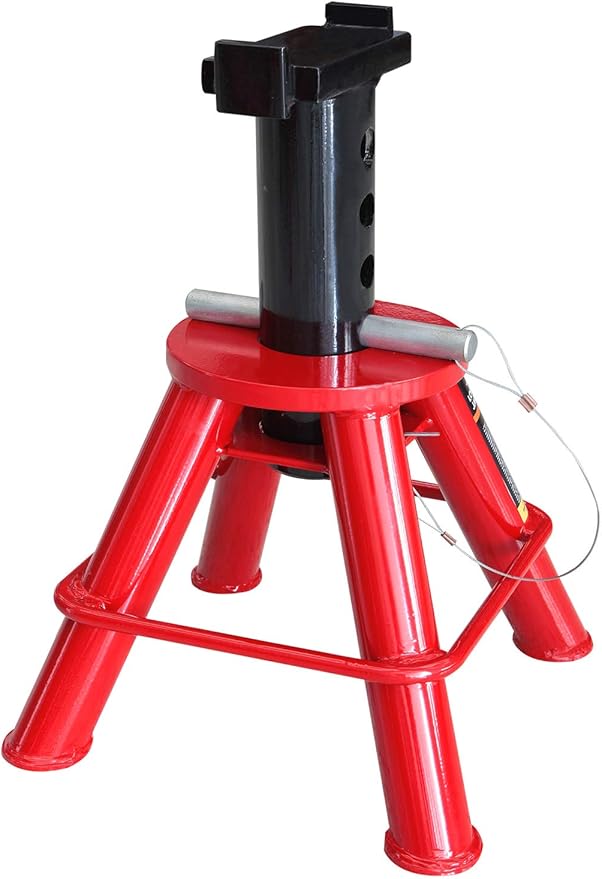 Big RED 10 Ton (20,000 lb) Capacity Heavy Duty Steel Jack Stands, 2 Pack, Low Profile, T90070