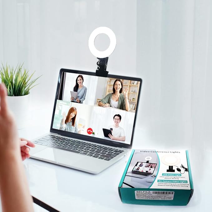 Selfila Ring Light 5 Inch USB Portable, 3200K-6500K Dimmable LED Clip on