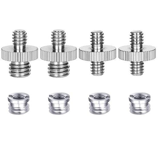 8PCS 1/4 Inch to 3/8 Inch Male Camera Screw Mount Adapter, Tripod Screw Adapter