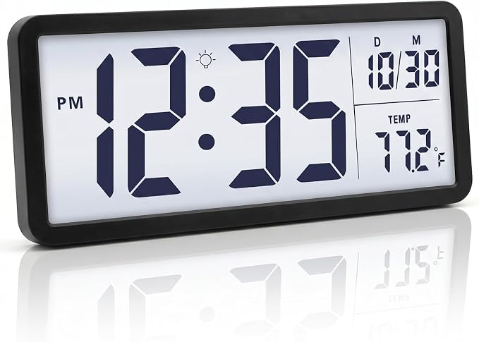 JoFomp 10.5" Large Digital Wall Clock Battery Operated