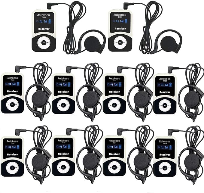 Retekess T131 Tour Guide Headsets, Assistive Listening Devices, Compatible