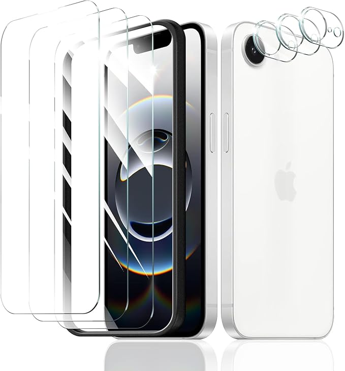 3+3+1-Pack, Screen Protector and Camera Lens Protector