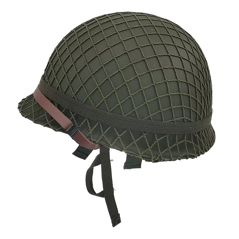 WWII US WW2 Army M1 Green Helmet Steel Shell with Net/Canvas Chin Strap