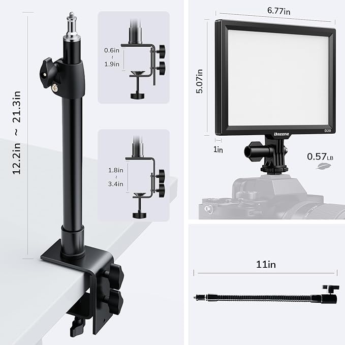 2Pack Streaming Key Light, LED Video Light Dimmable Bi-Color 3200-5600k Video