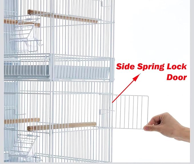 LOT of Stackable Breeder Bird Flight Cage with Removable Center Divider and Breeding Nest Box Doors with Removable Rolling Stand