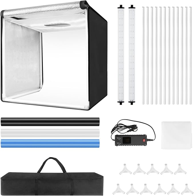 Bi-Color LED Photo Light Box 40x40 inch, Dimmable LEDs Product Photography