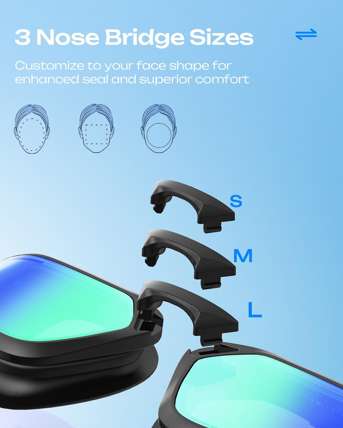 OLANRUN Swim Goggles - Unisex Anti-Fog, UV Protection, No Leakage | HD Wider View for Adults & Youth