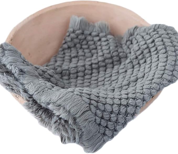 Zeroest Baby Photography Props Basket Braid Wool Wrap Newborn Photo Shoot