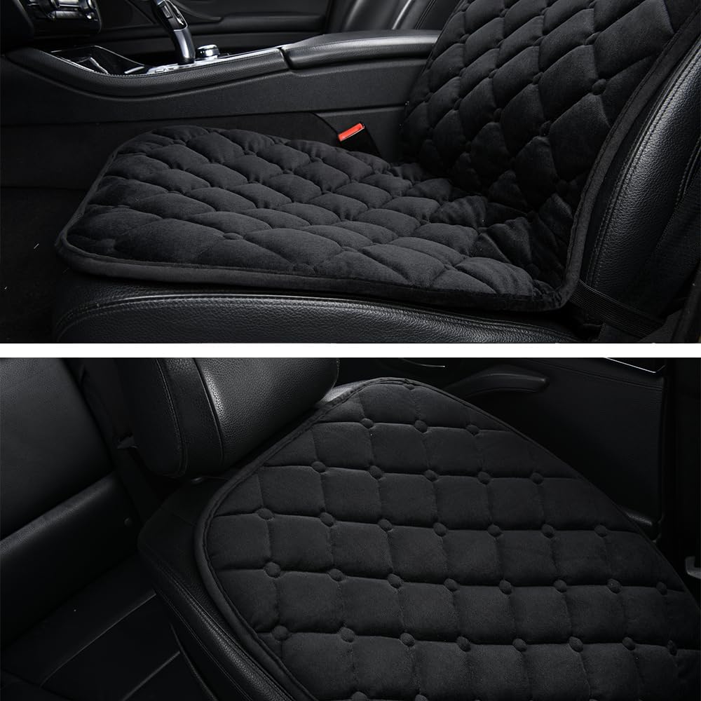 Plush Fleece Car Seat Cushion with Lumbar Support - Ultra Soft Ergonomic Padding for Car, Truck, SUV