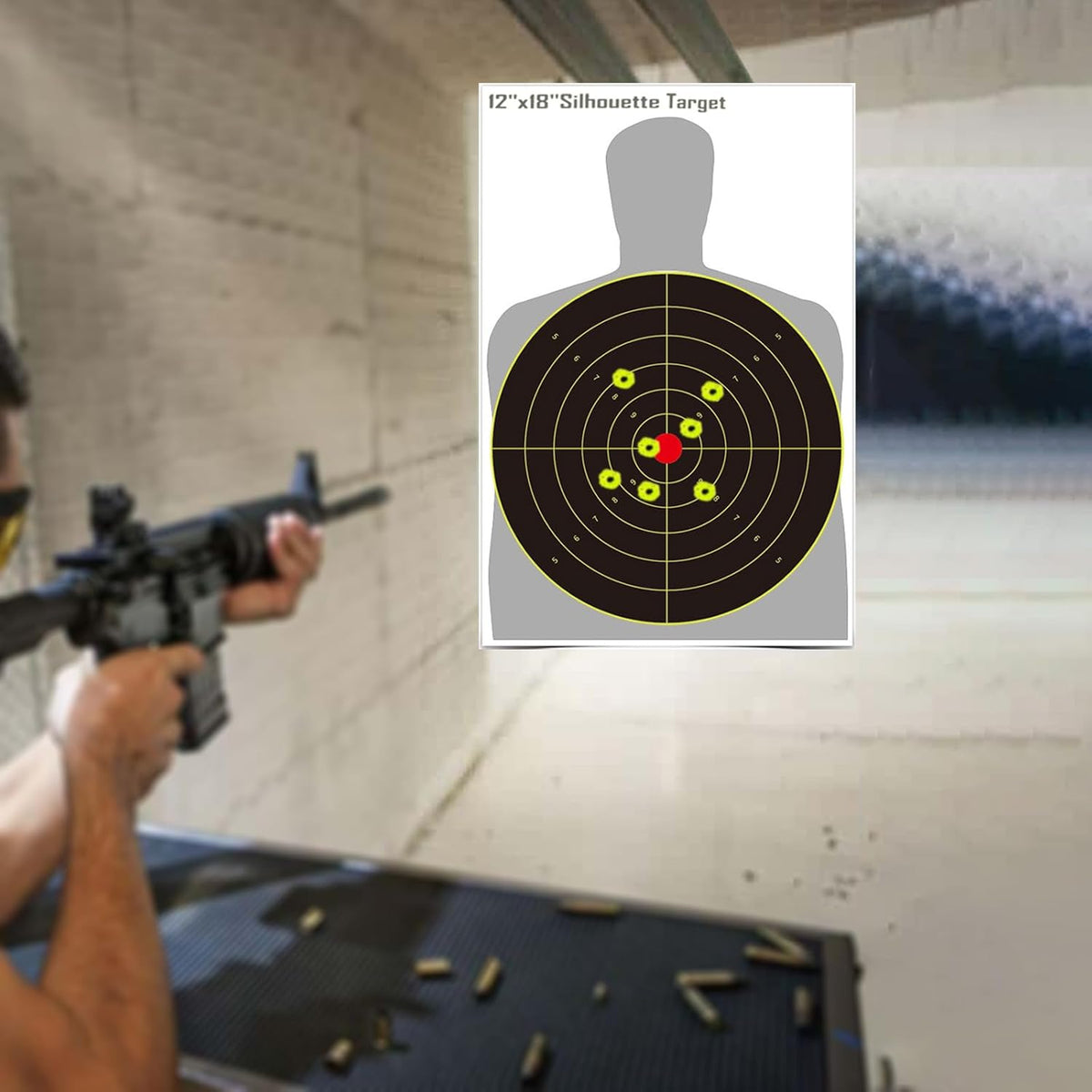 Reactive Fluorescent Shooting Targets by Splatter Targets - 12x12” Adhesive Stickers with Repair Patches for Range Training