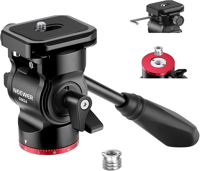 NEEWER Tripod Fluid Head Pan Tilt Head