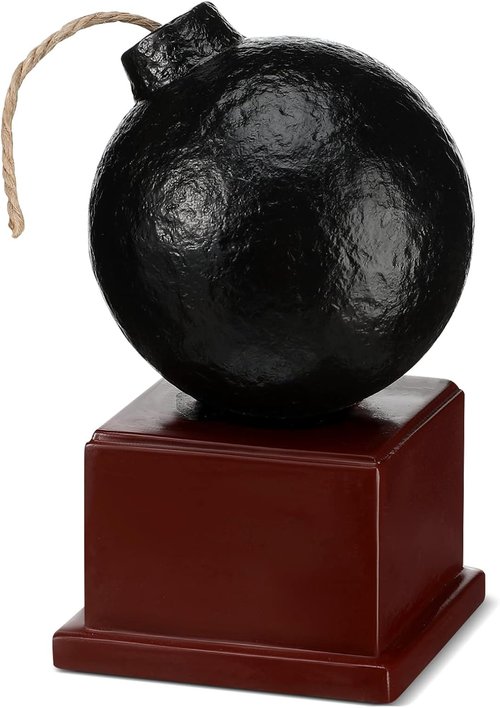 Nosiny 5.5 Inch Bomb Trophy - Funny Army Bomb Award for Office Party Decorations | Perfect for Adults & Teens