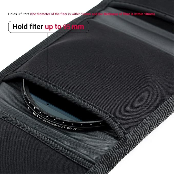 3 Pockets Camera Filter Case for Filter Up to 82mm