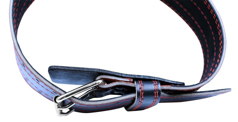 Weight Power Lifting Belt 4” Wide Cobra Grips Premium Genuine Leather Belt for Men & Women Adjustable Weightlifting Back Support (RED, Large 36"-44")