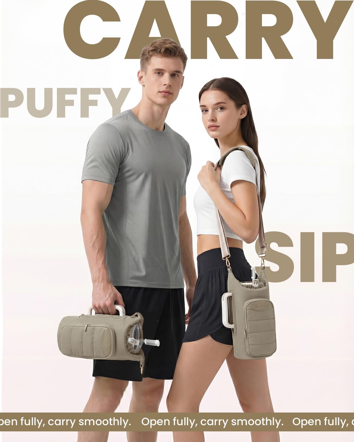 Sportsnew Water Bottle Holder - 30oz/40oz Tumbler Carrier Bag with Phone Pocket & RFID Protection