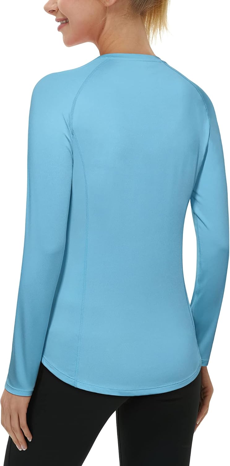 Roadbox Women's Long Sleeve UV Sun Shirts - UPF 50+ Workout & Swim Rash Guard Tops