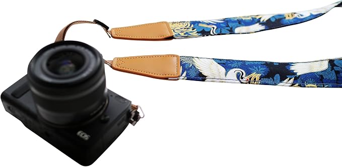 Original Design Personalized Adjustable Camera Strap Chrysanthemum & Crane in