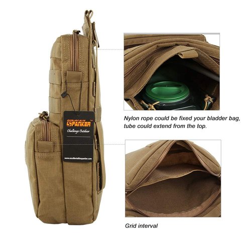 Excellent Elite Spanker Tactical MOLLE Hydration Pack for 3L Hydration Water Bladder Molle Vest Accessory(Coyote Brown)