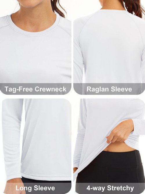 MAGCOMSEN Women's Long Sleeve Sun Protection Shirt - UPF 50+ for Hiking, Fishing & Workout