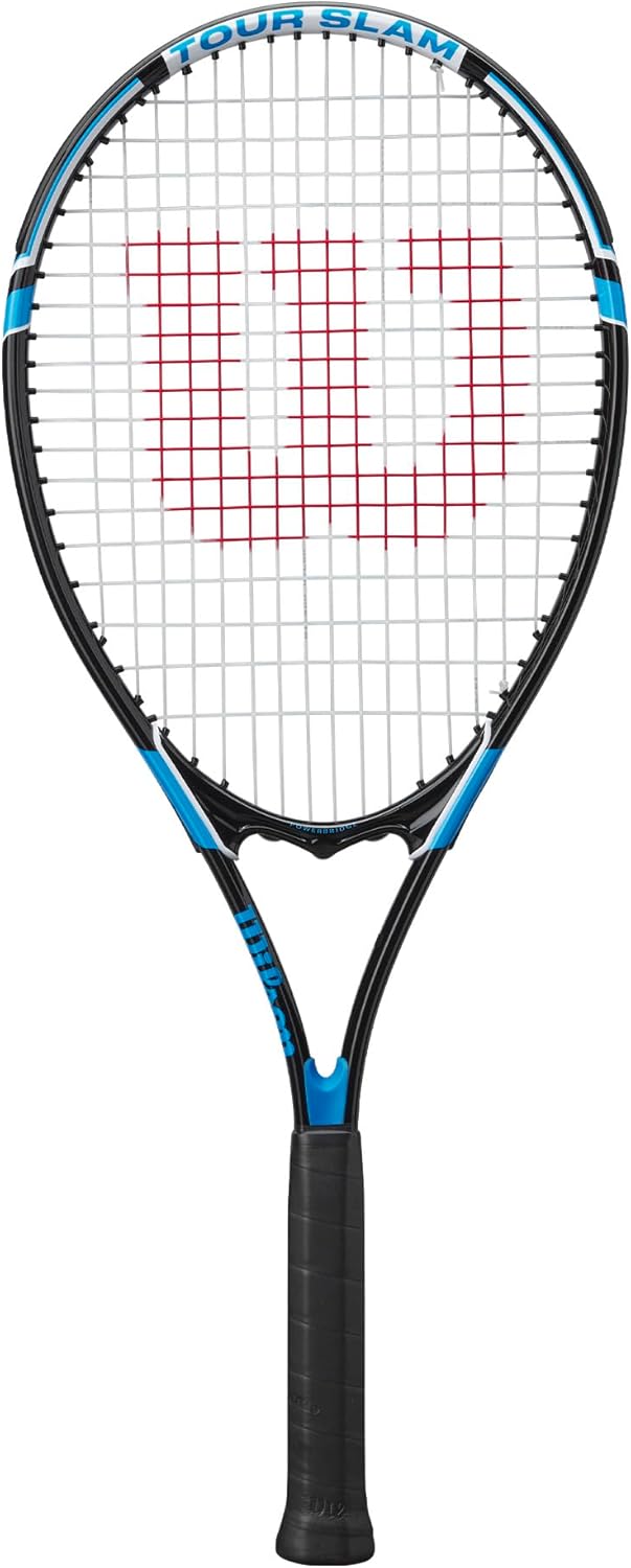 Wilson Tour Slam Tennis Racquet - Black/Blue | Adult Grip Size 2-4 1/4" for Enhanced Performance
