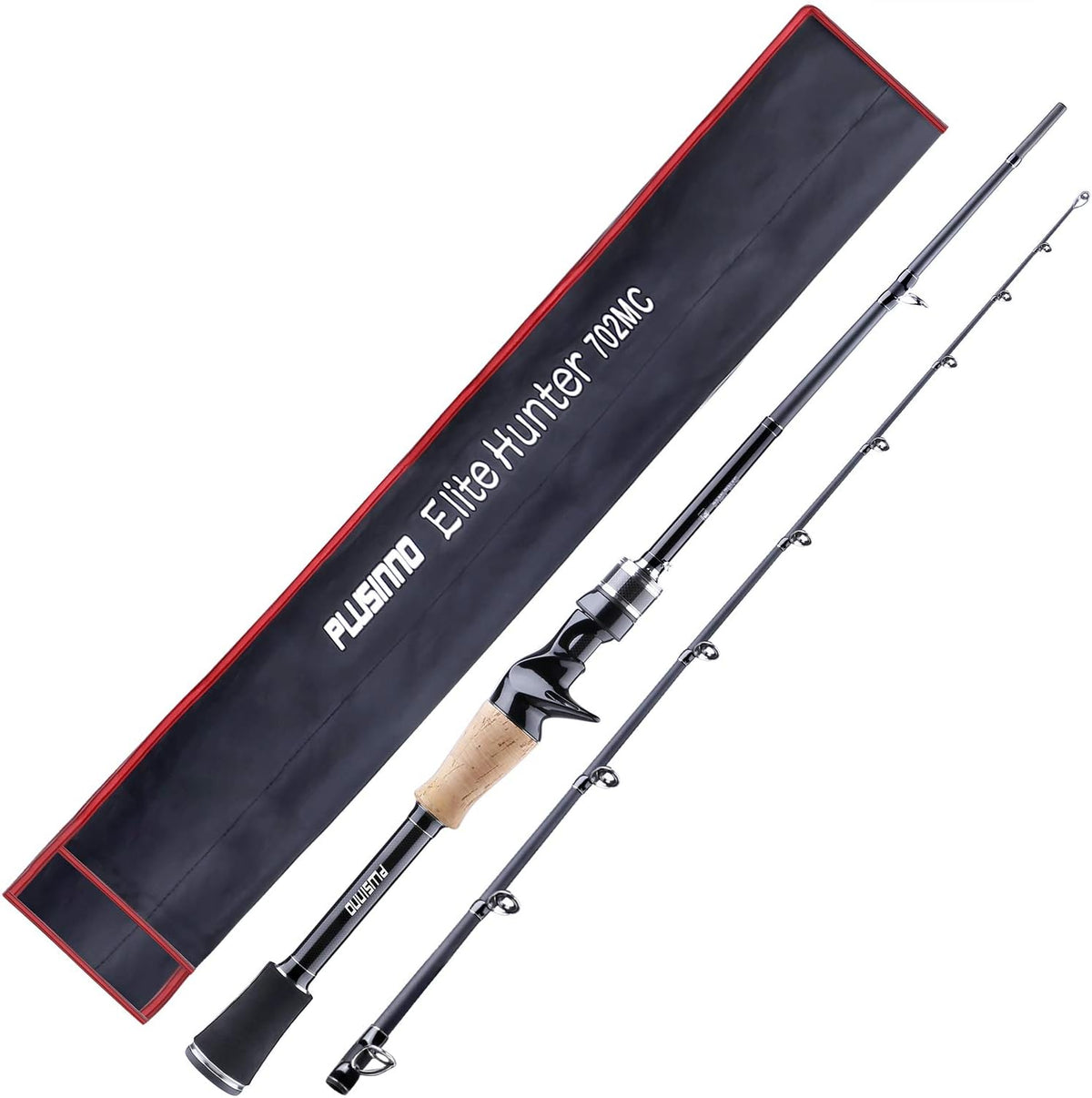 PLUSINNO Elite Hunter Fishing Rod - 7FT IM6 Graphite Spinning & Casting Rod with Stainless Steel Guides | Golden Finish