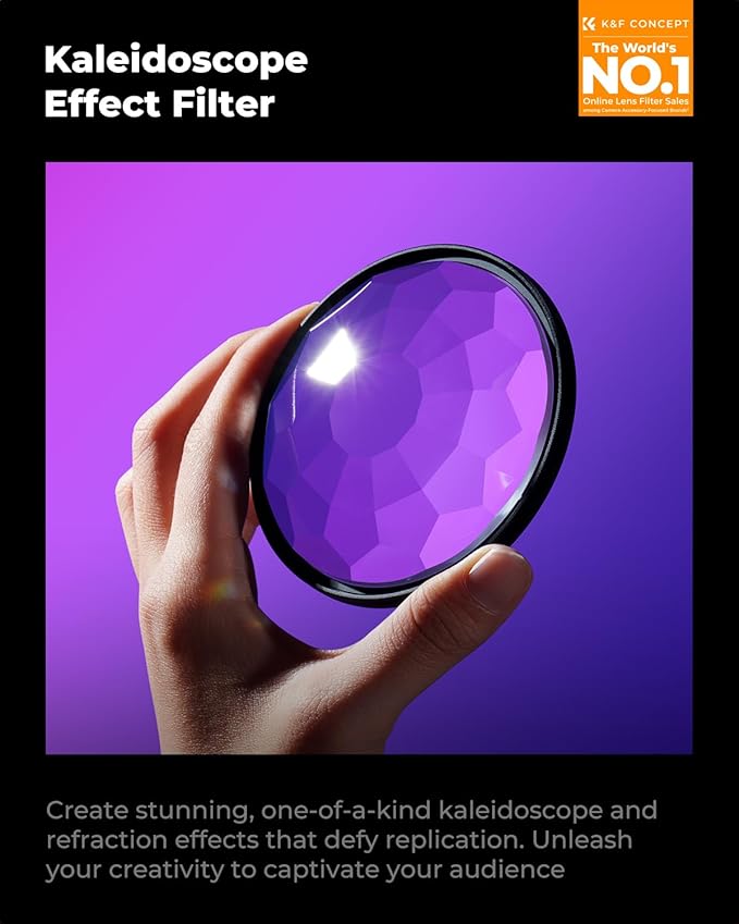 K&F CONCEPT 67mm Kaleidoscope Filter, Special Effects Filter Prism Crystal Glass