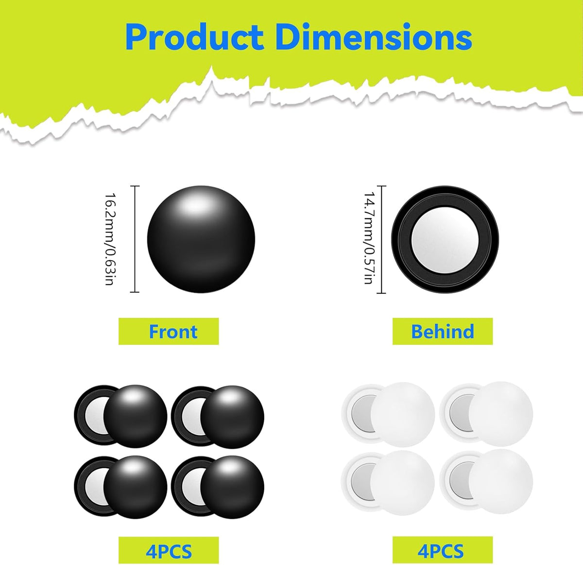 Skiennix Magnetic Race Bib Clips - Safety Lock Fasteners for Marathon Runners | 8 Pairs of Durable Bib Magnets