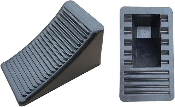 Fasmov 2 Pack Solid Rubber Heavy Duty Wheel Chock, Premium Chock for Car, Travel Trailers, RV, Truck, and ATV