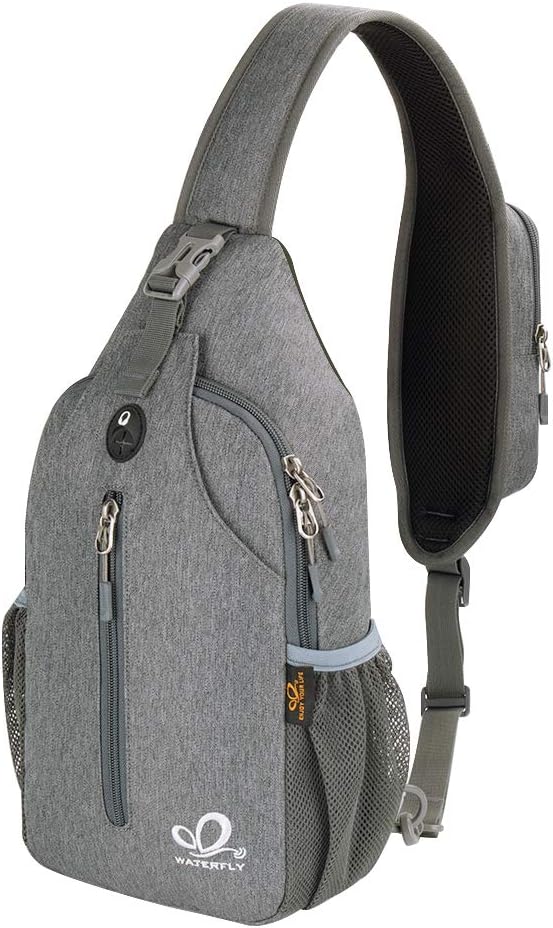 WATERFLY Crossbody Sling Backpack Sling Bag Travel Hiking Chest Bags Daypack