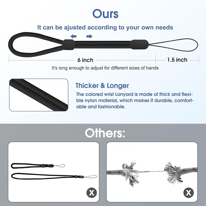 FrgKbTm Hand Wrist Strap Lanyard, Adjustable Nylon Colorful
