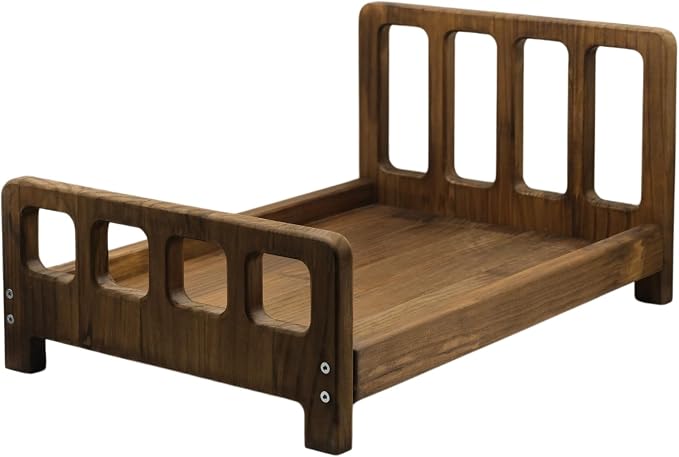 Newborn Photography Props Bed Prop Brown – Rustic Mini Wooden Bed